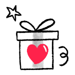 Illustration d'un cadeau avec un cœur
